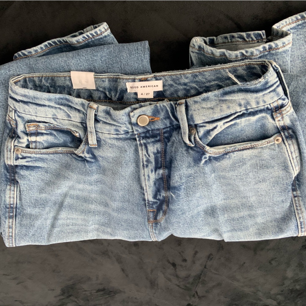 Good American Women's Blue Denim Overalls